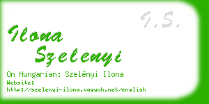ilona szelenyi business card